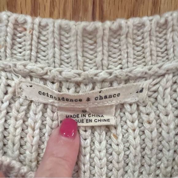 coincidence & chance x Urban Outfitters Oversized Cable Knit Elbow Patch Sweater - Picture 3 of 9